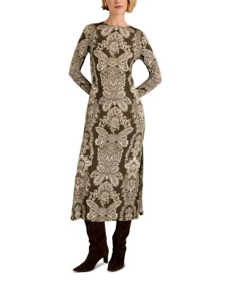 Marie Oliver Vaughn Round Neck Long Sleeve Dress