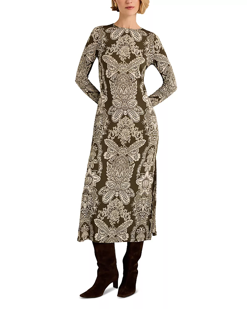 Marie Oliver Vaughn Round Neck Long Sleeve Dress