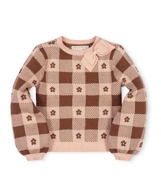 Girls' Organic Bow Detail Intarsia Sweater - Little Kid, Big Kid