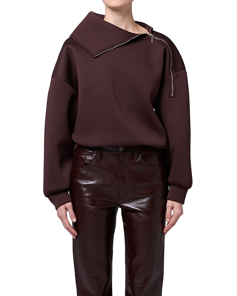 Agolde The Coyle Zip Shoulder Neoprene Sweatshirt