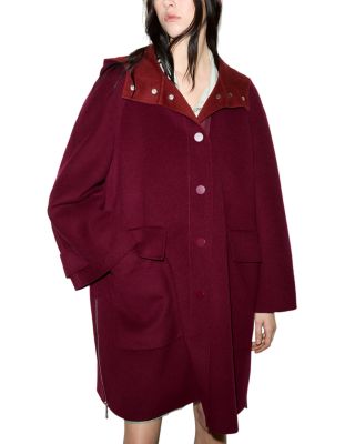 Emblema Double Woven Wool Hooded Parka