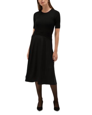 Nadia Belted Mixed Media Dress