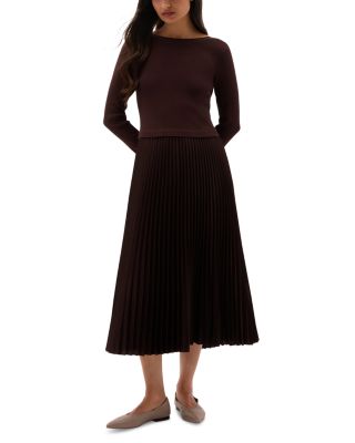 Petite Lucinda Mixed Media Midi Dress