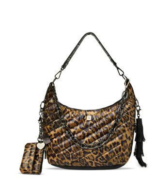 Icon Quilted Animal Print Shoulder Bag