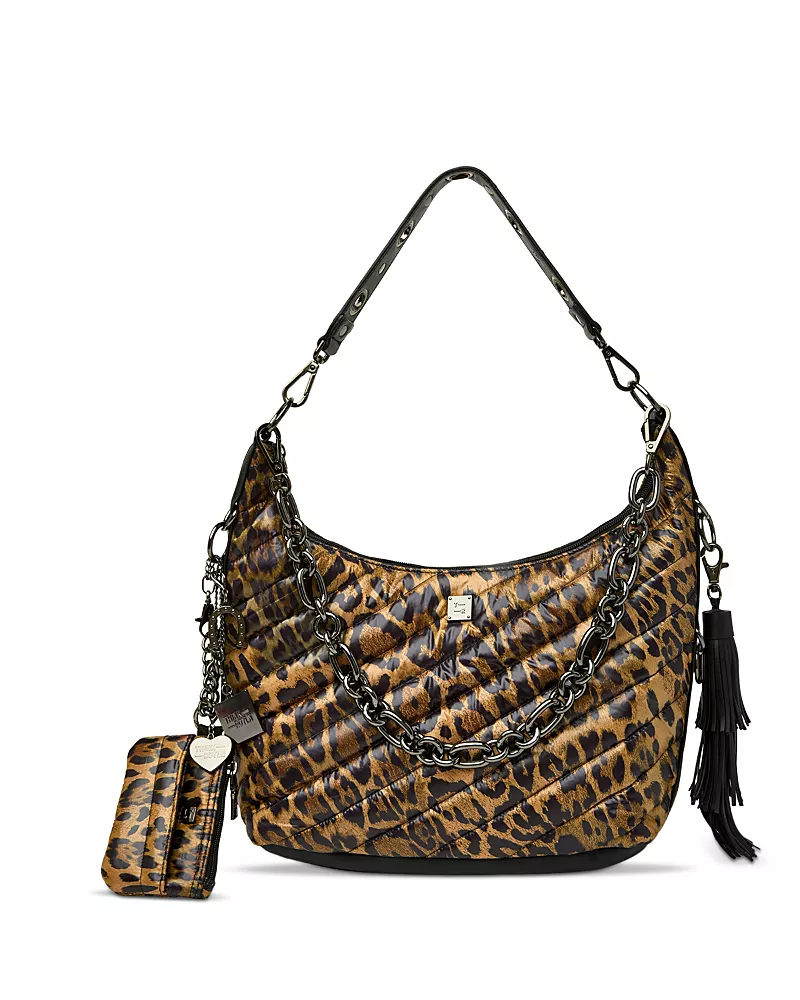 Think Royln Icon Quilted Animal Print Shoulder Bag