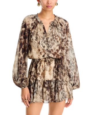 Vivi Bone Python A Line Dress