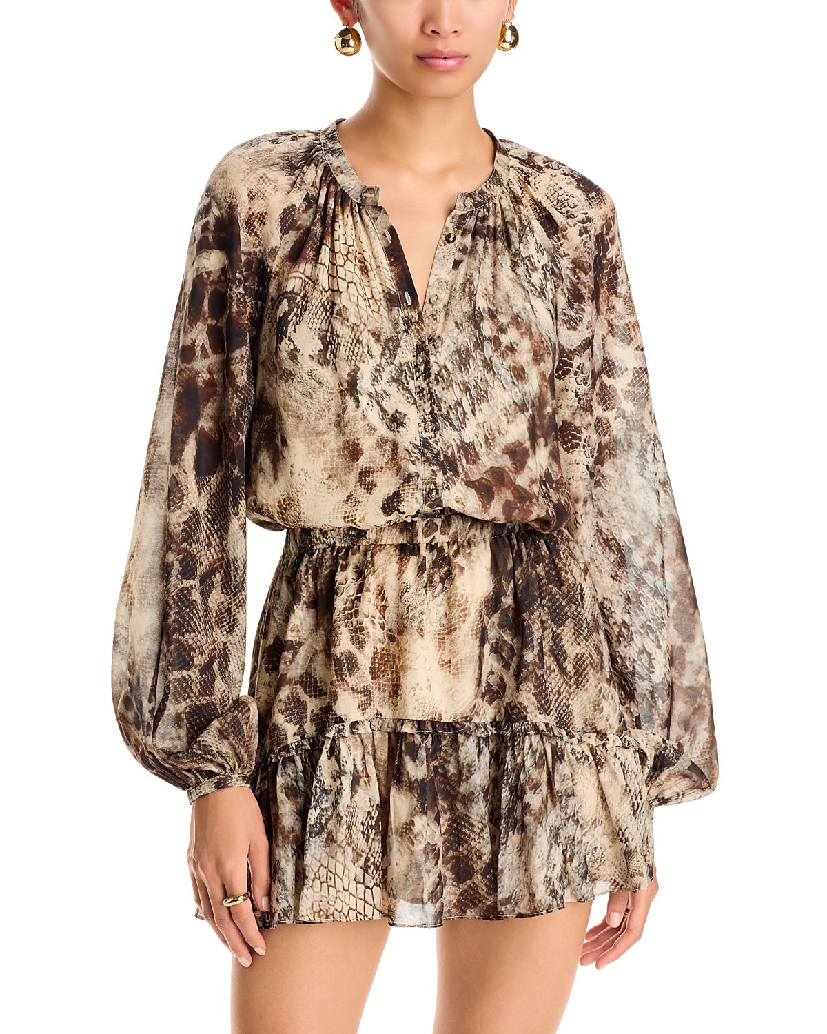 Ramy Brook Vivi Bone Python A Line Dress
