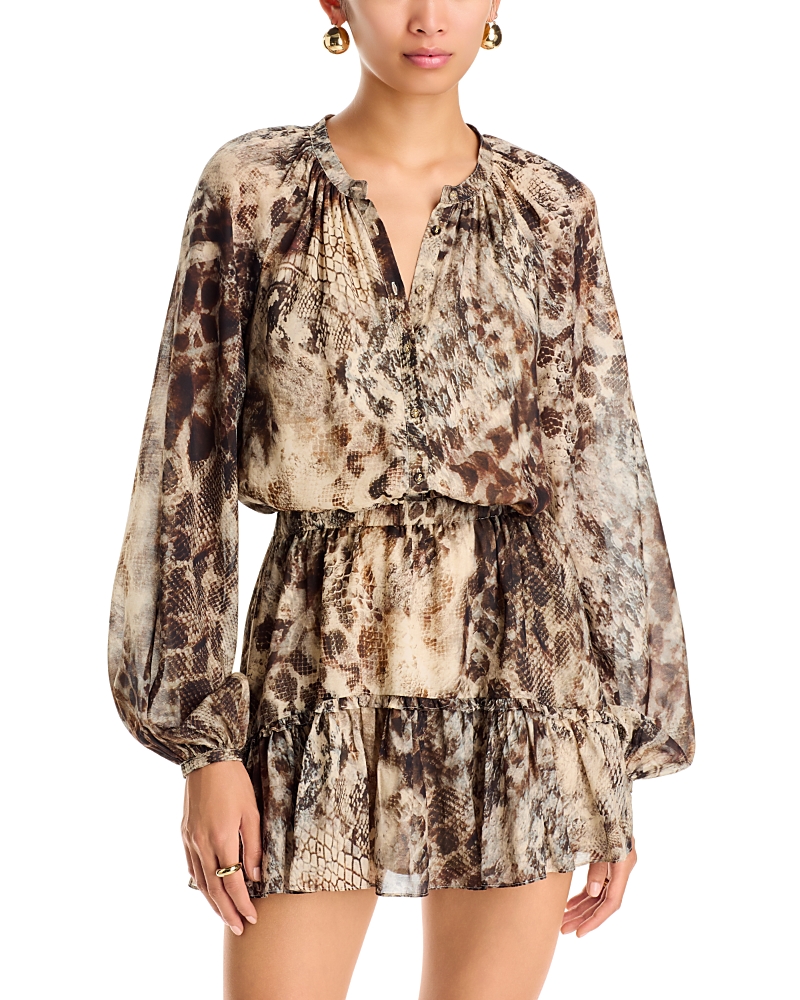 Ramy Brook Vivi Bone Python A Line Dress