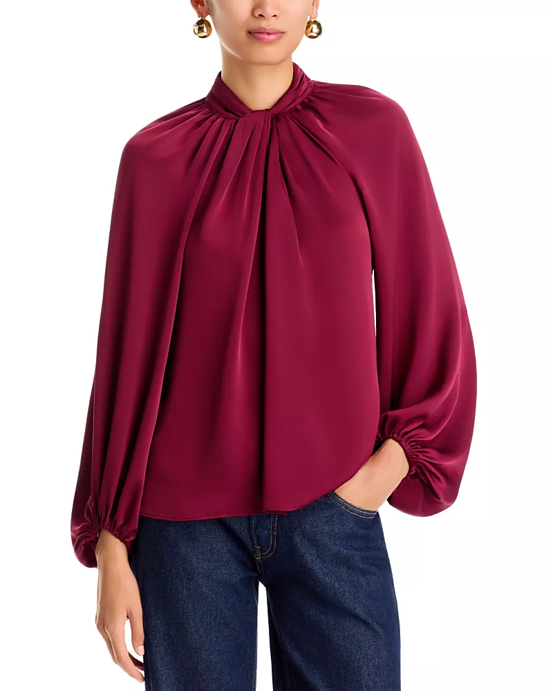 Ramy Brook Emmy Twist Neck Relaxed Blouse