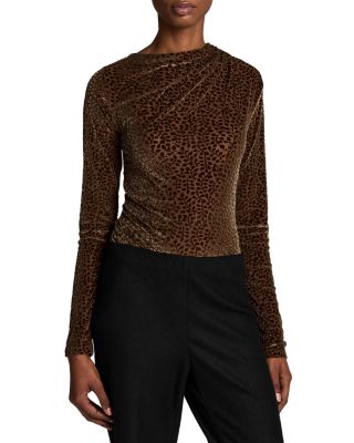 Velour Burnout Vine Pattern Top
