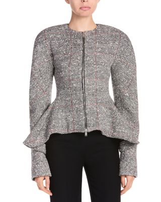 Wool Blend Speckled Peplum Jacket