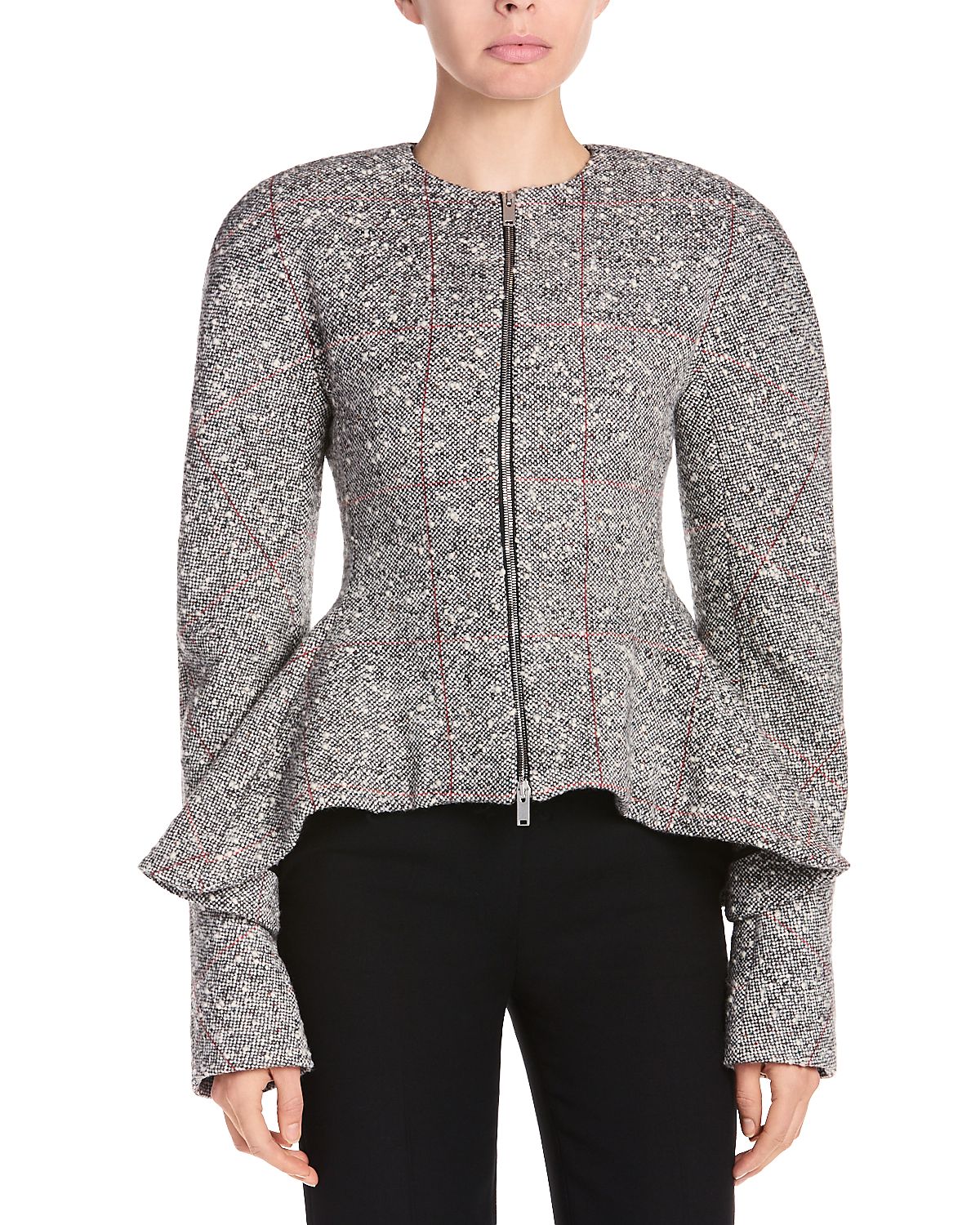 Stella McCartney Wool-Blend Speckled Peplum Jacket