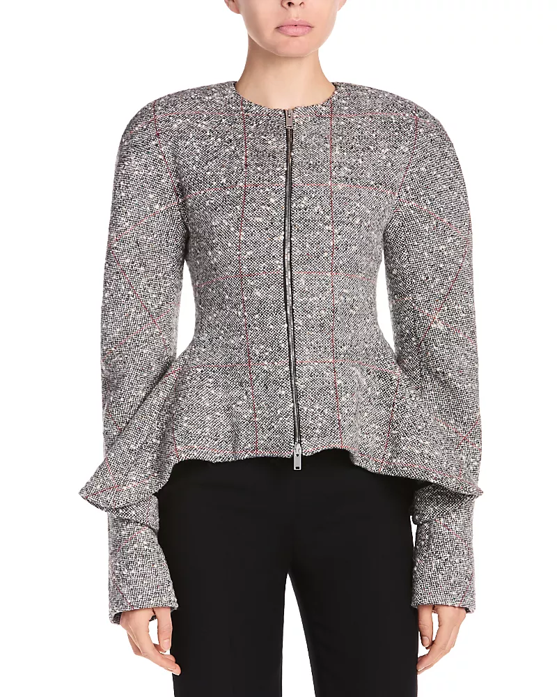 Stella McCartney Wool-Blend Speckled Peplum Jacket