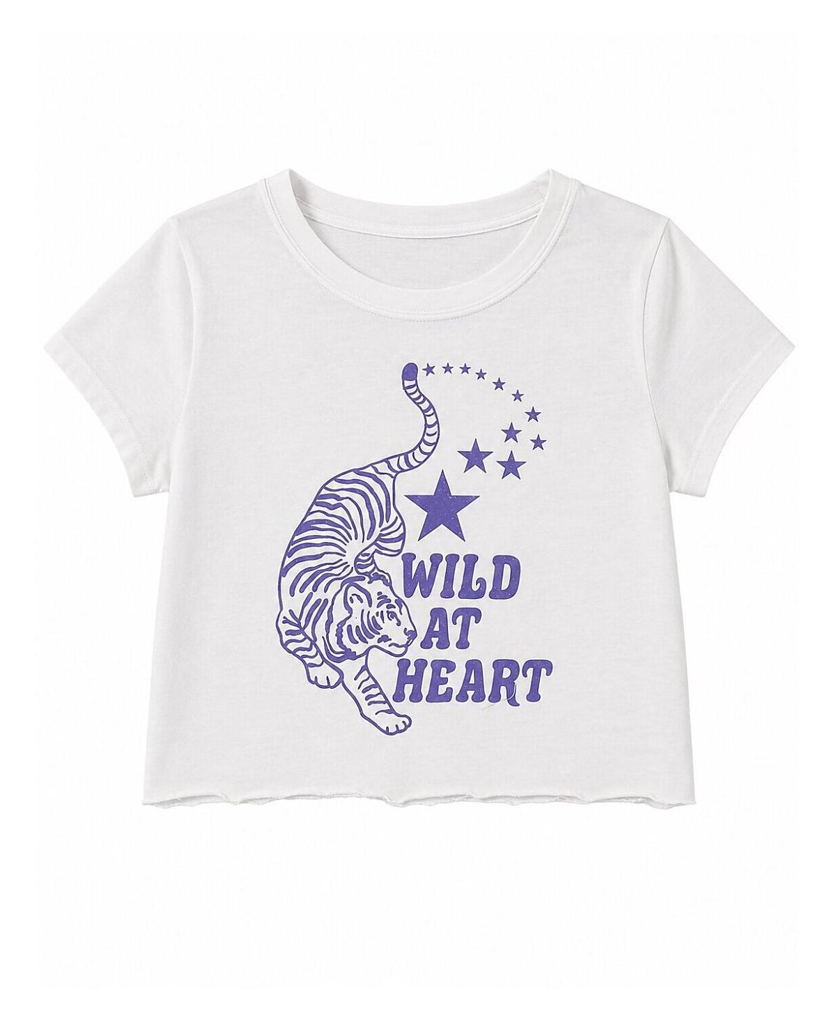Prince Peter Collection Girls' Wild At Heart Tiger Distressed Crop Top - Big Kid