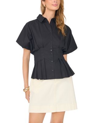 Pleated Dolman Sleeve Blouse