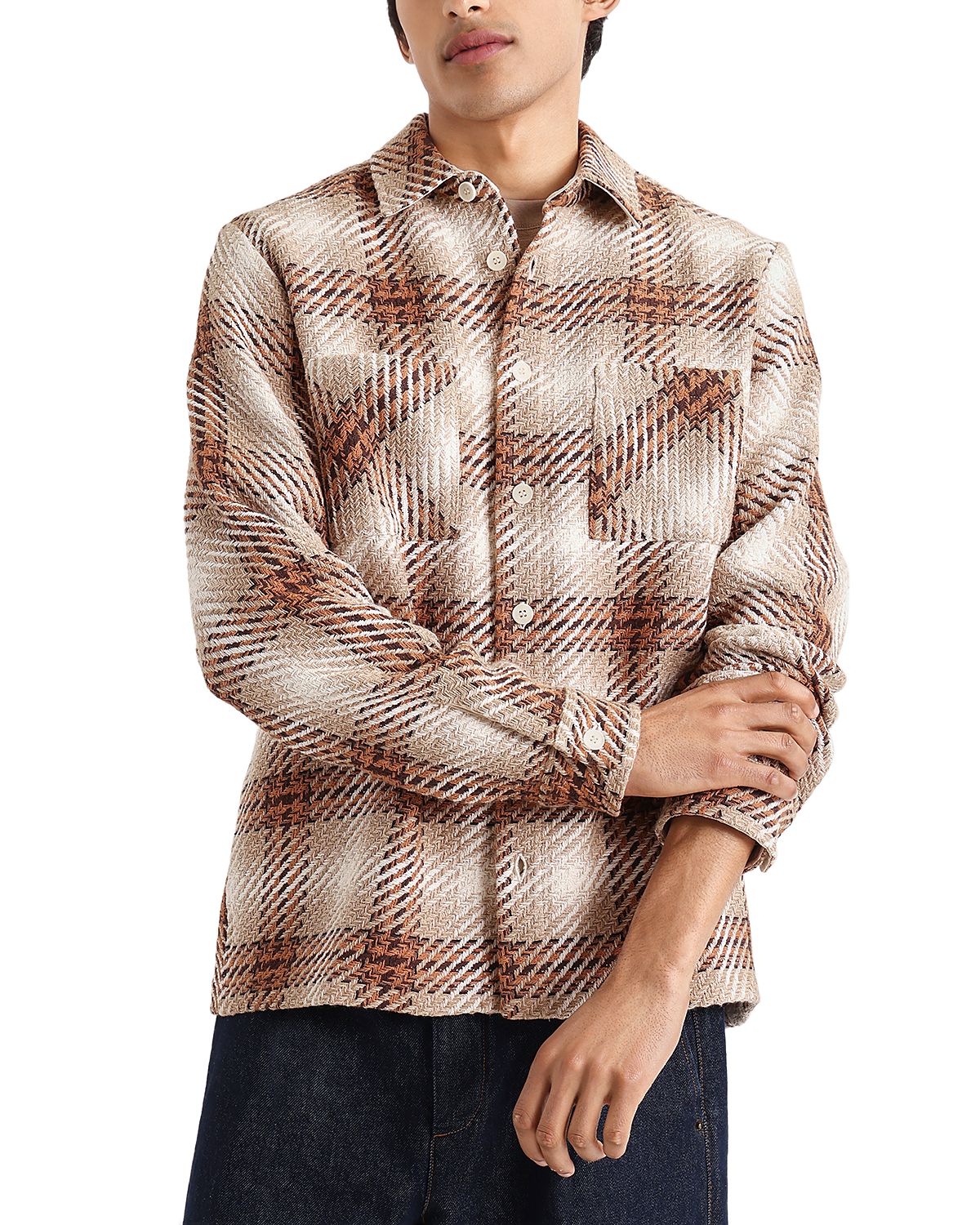 Wax London Whiting Overlap Check Overshirt