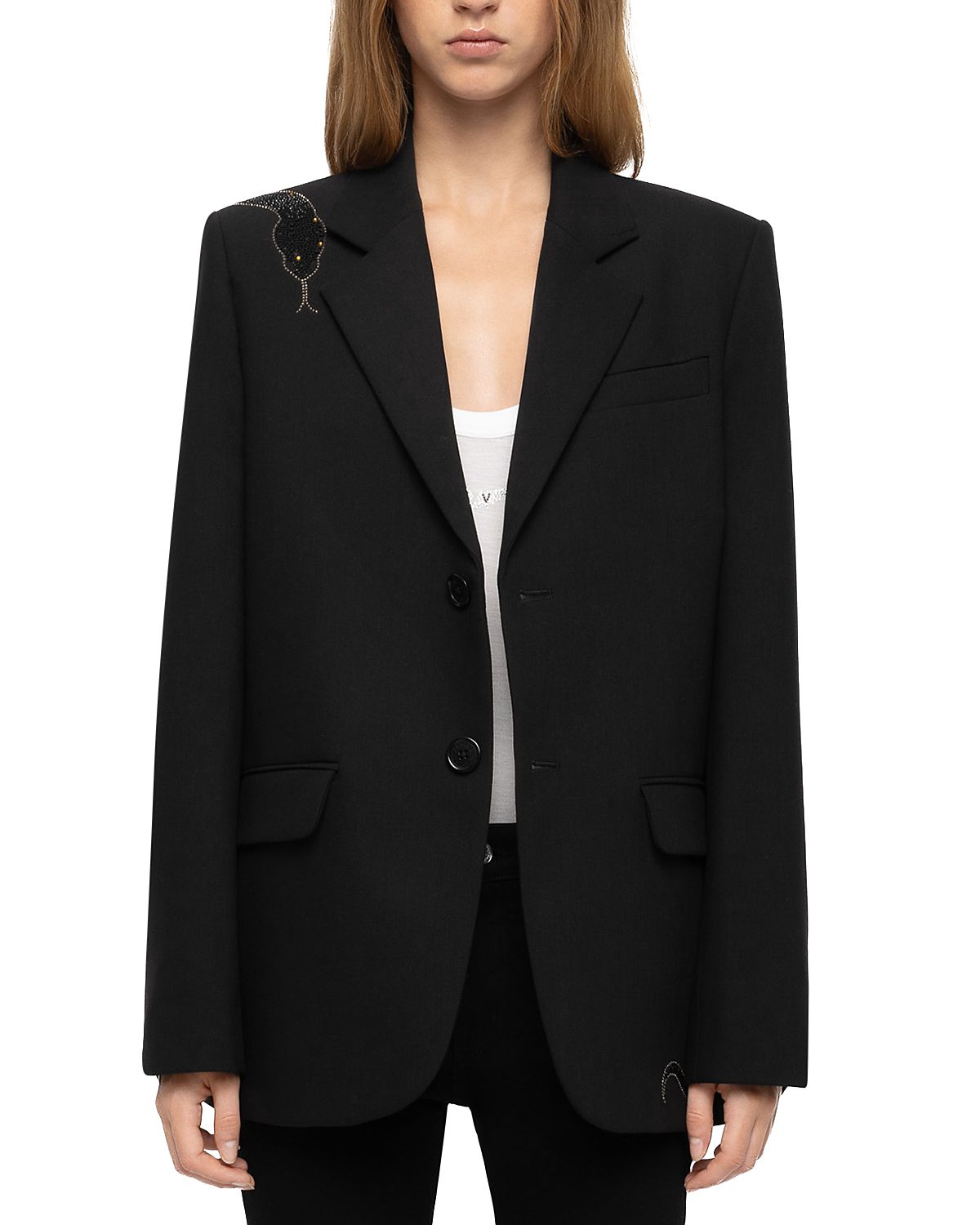 Zadig & Voltaire Vanille Snake Embellished Blazer