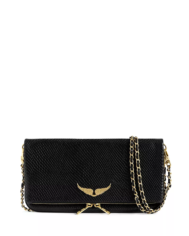 Zadig & Voltaire Rock Soft Wild Embossed Leather Clutch