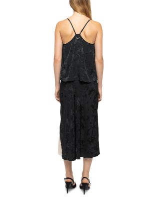 Jayla Silk Jacquard Lace-Trim Skirt