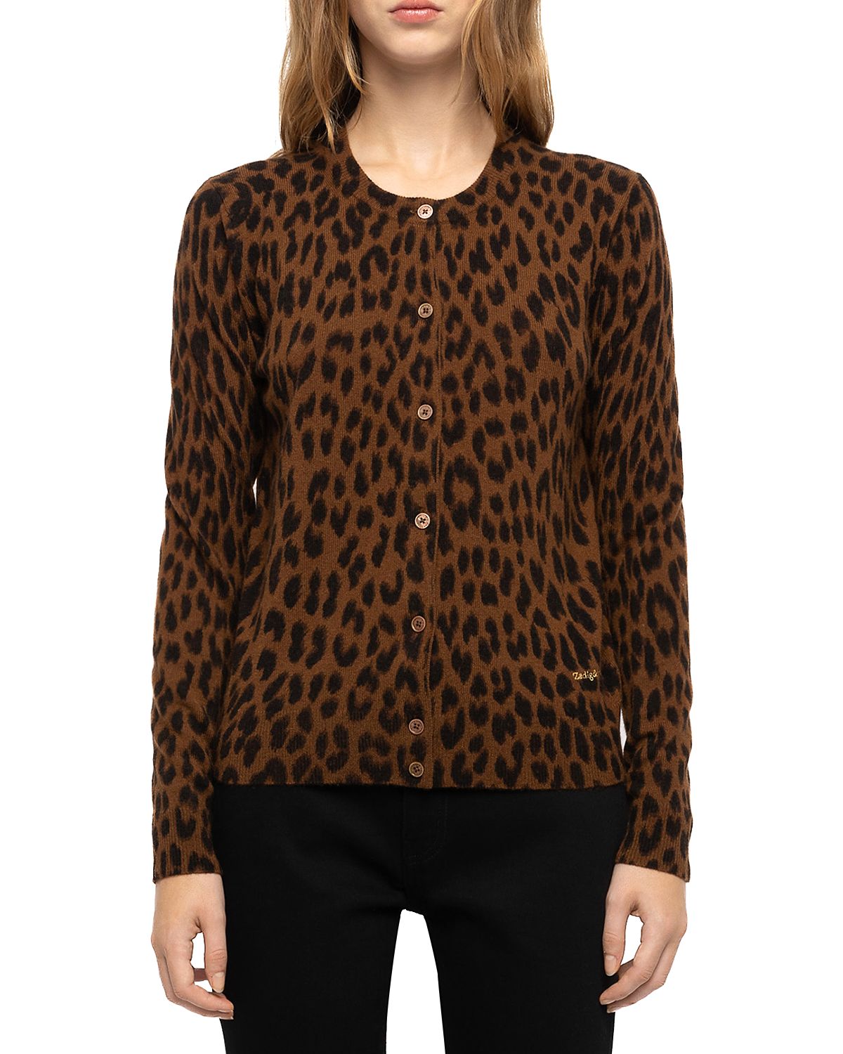 Zadig & Voltaire Missya Wool & Cashmere Printed Cardigan