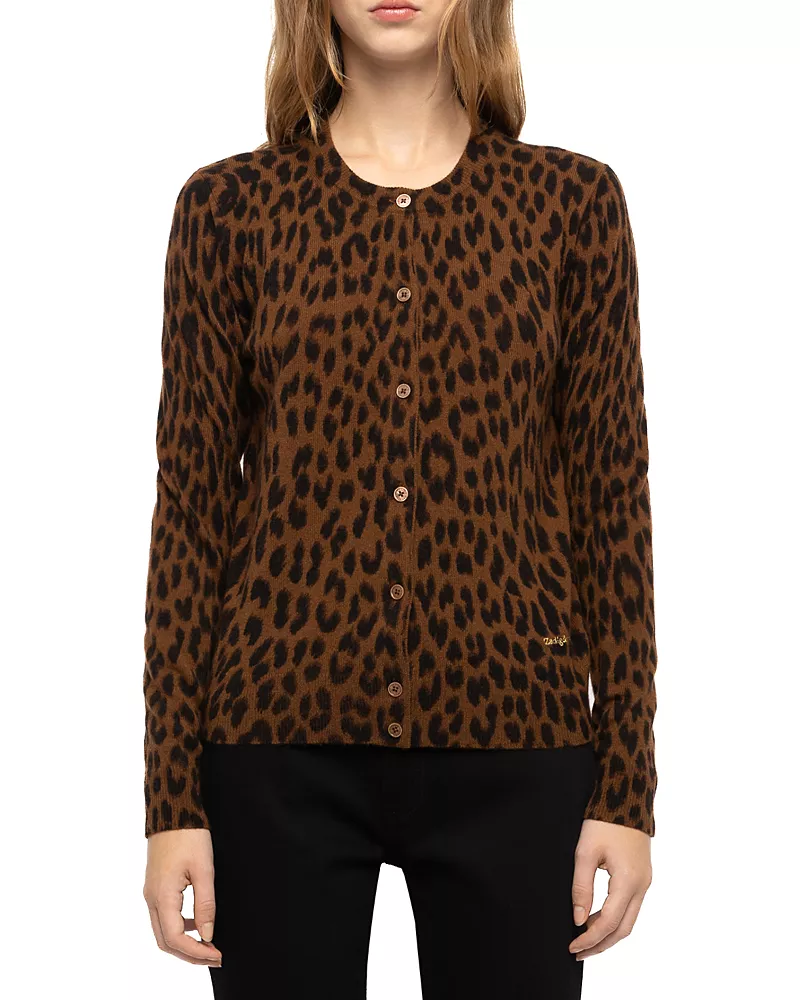 Zadig & Voltaire Missya Wool & Cashmere Printed Cardigan