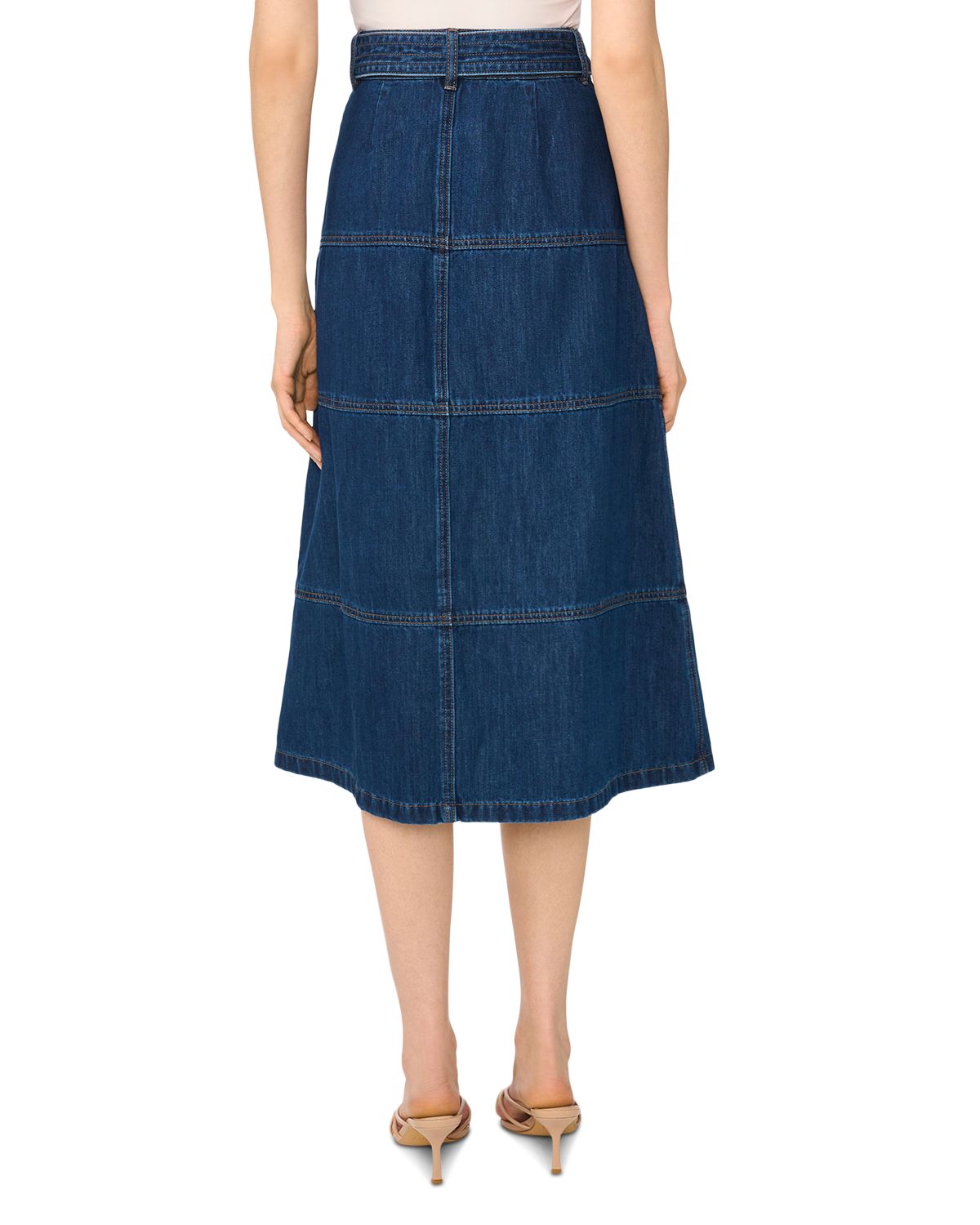 Denim Belted Midi Skirt thumbnail 2