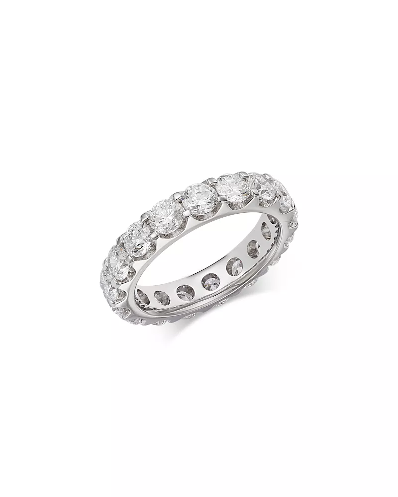 Bloomingdale's Fine Collection Luxe Collection Certified Lab Grown Diamond Eternity Band in 14K White Gold, 4.0 tcw