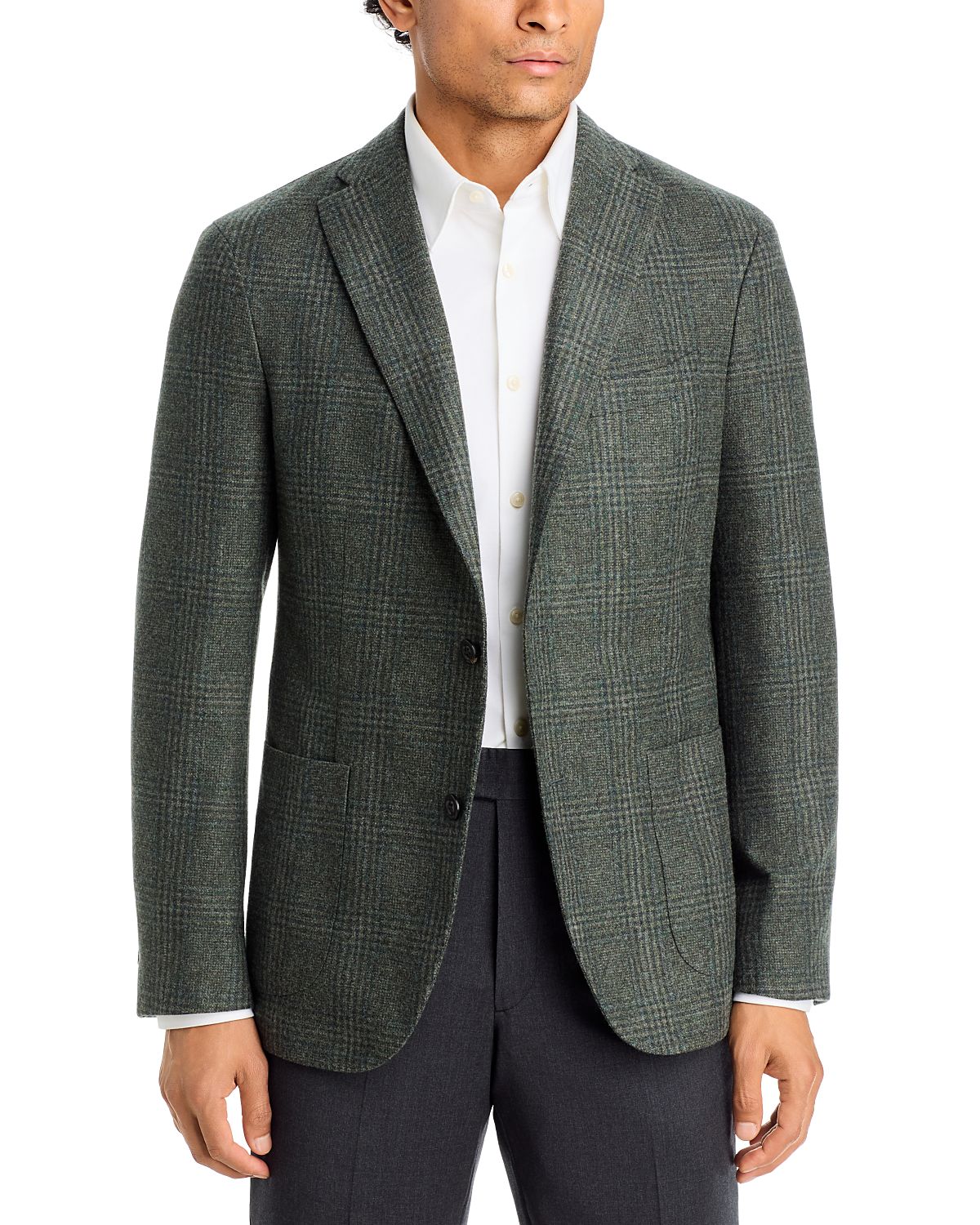 Boglioli Wool Tonal Plaid Regular Fit Flannel Jacket