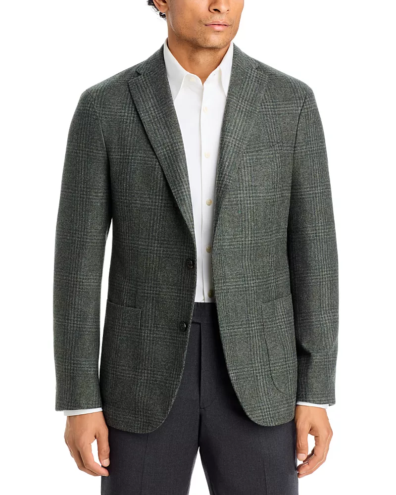 Boglioli Wool Tonal Plaid Regular Fit Flannel Jacket