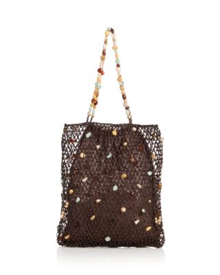Cult Gaia Mercier Beaded Woven Leather Tote
