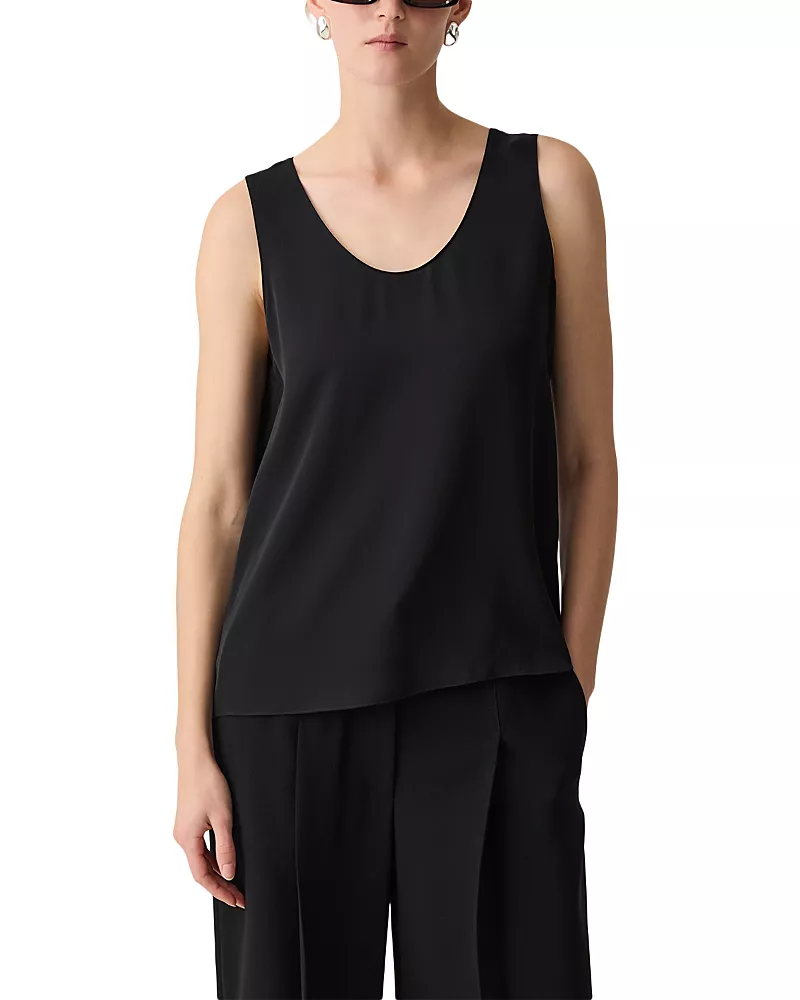 Theory Silk Scoop Neck Shell