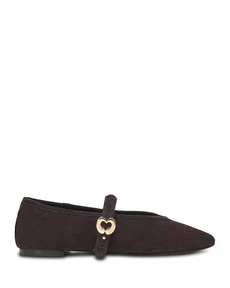 Maje Women's Suede Mary Jane Flats