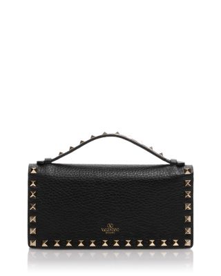 Rockstud Leather Crossbody Wallet