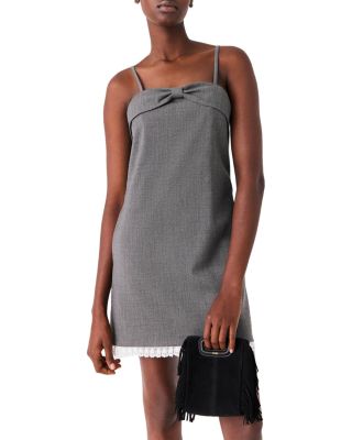 Reandra Bow Trim Lace Hem Dress