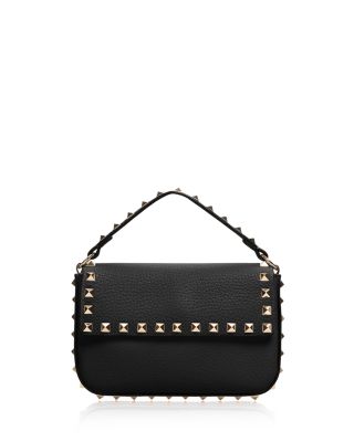 Mini Rockstud Leather Top Handle Bag