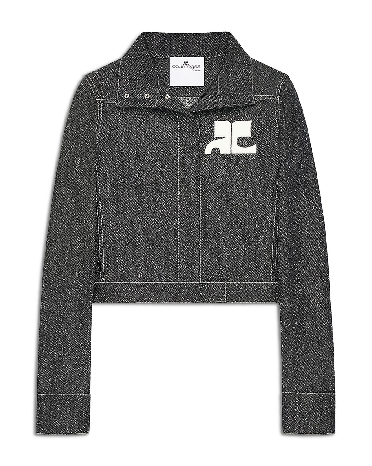 Courreges Denim Tweed Cropped Jacket