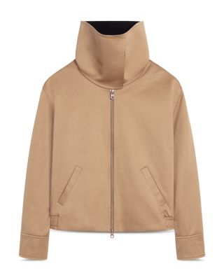 High Collar Cotton Canvas Blouson Jacket