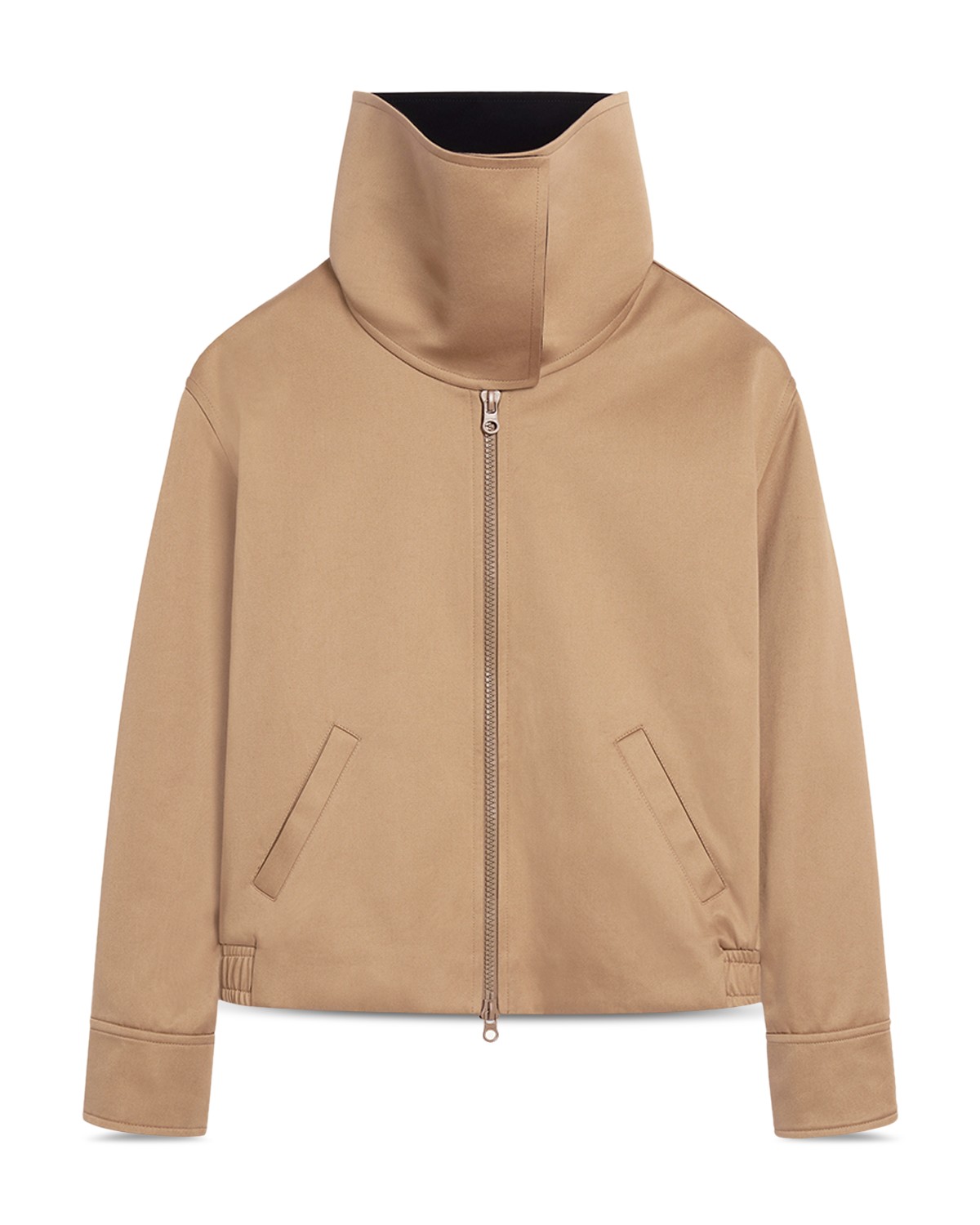 High Collar Cotton Canvas Blouson Jacket