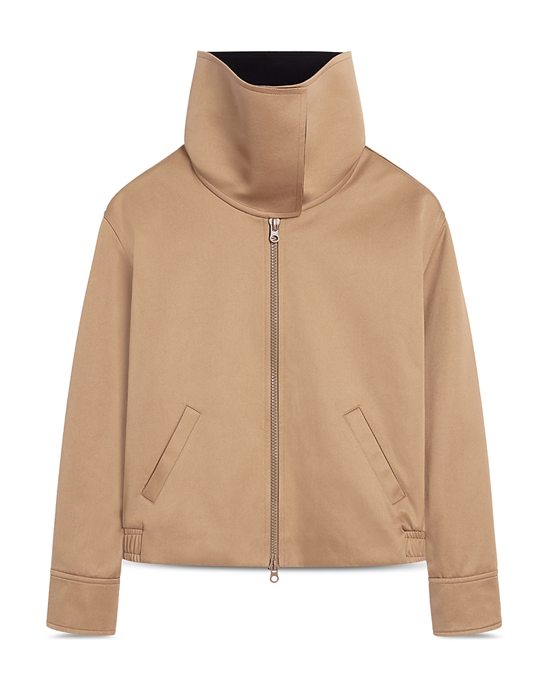 Courreges High Collar Cotton Canvas Blouson Jacket