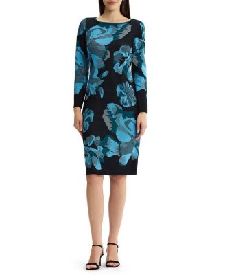 Floral Jacquard Soft Knit Midi Dress