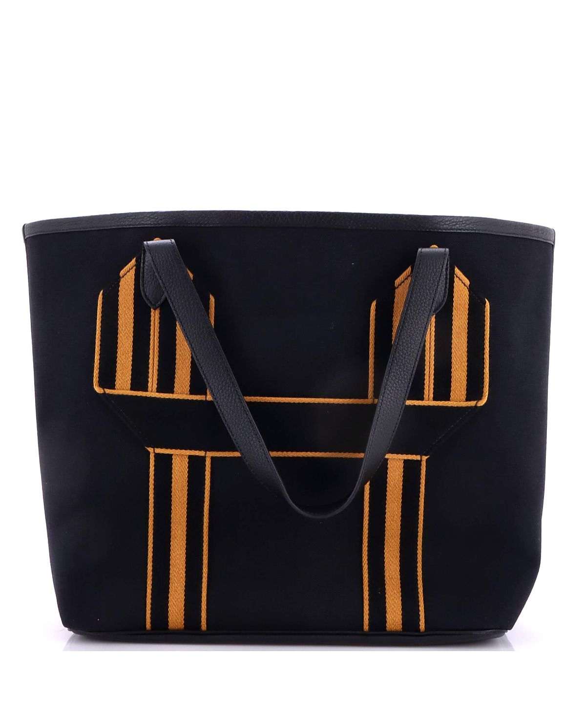 Pre-Owned HERMES Pursangle Tote Canvas with Leather