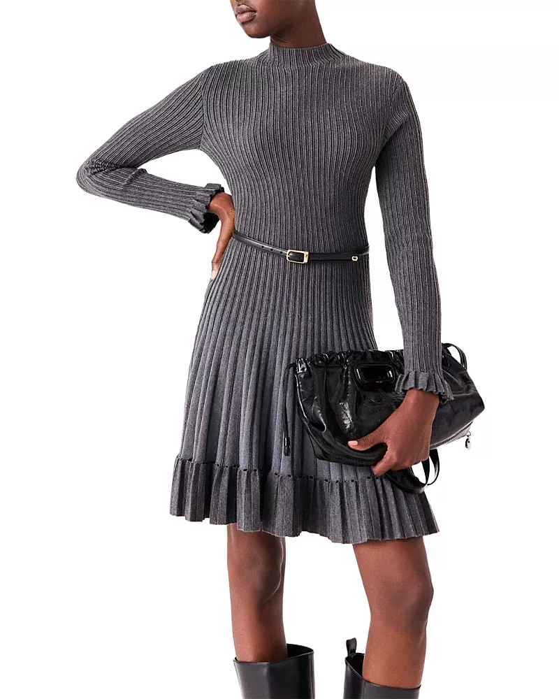 Maje Ritalia Gradient Ribbed Knit Dress