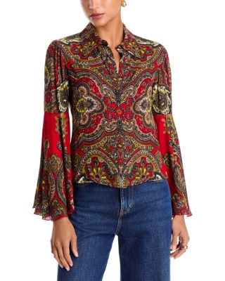 Alice and Olivia Willa Bell Sleeve Top