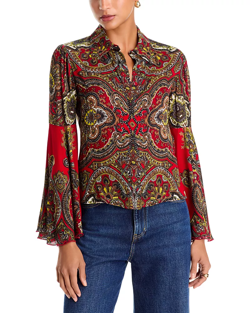 Alice and Olivia Willa Bell Sleeve Top