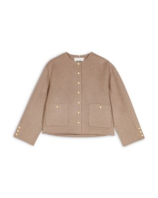 Genest Wool Blend Hooded Short Coat - thumbnail 10