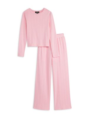 Girls' Long Sleeved Crewneck Pointelle Tee & Pull On Pants, Big Kid - Exclusive