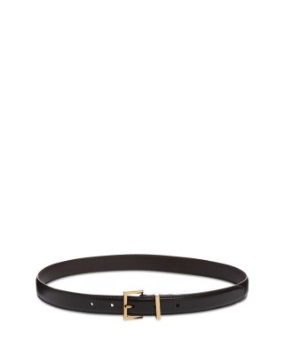 Frame Women's Petite Square Buckle Leather Belt In Black