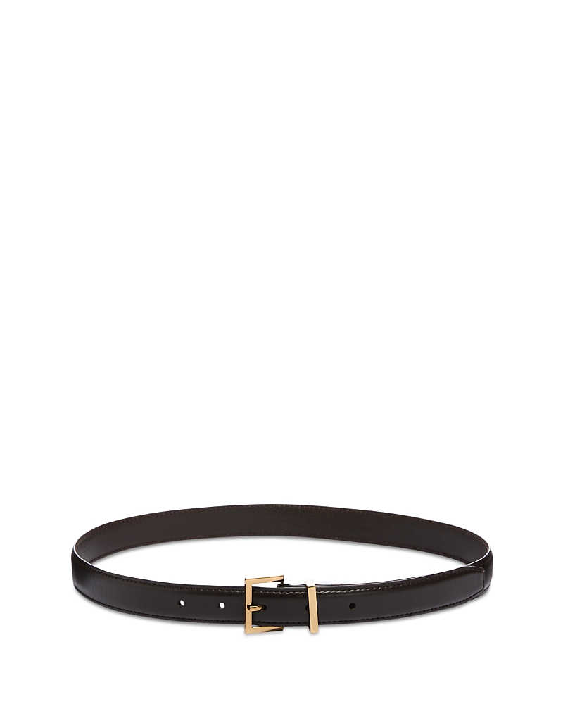 Frame Women's Petite Square Buckle Leather Belt In Black