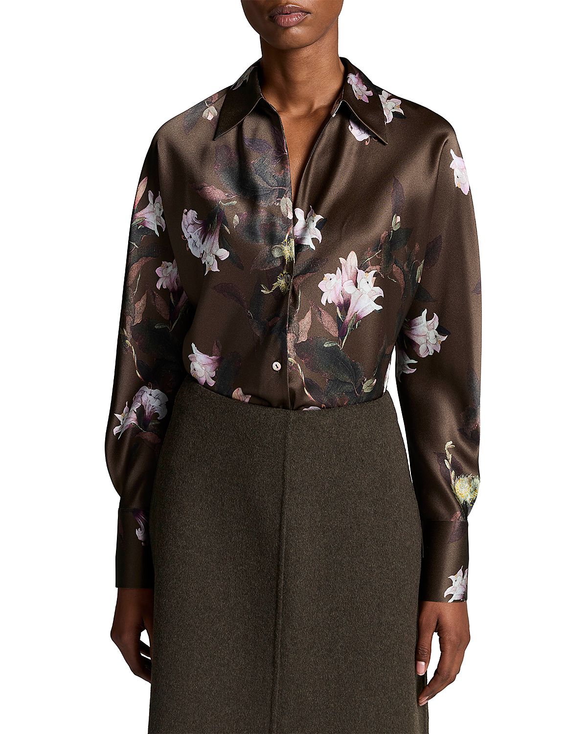 Vince Lily Silk Long Sleeve Blouse