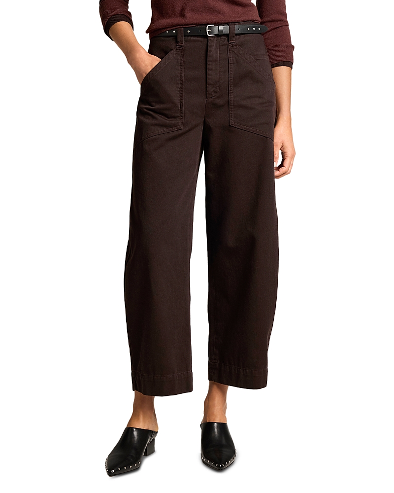 Vince Washed Cotton Mid Rise Utility Pants